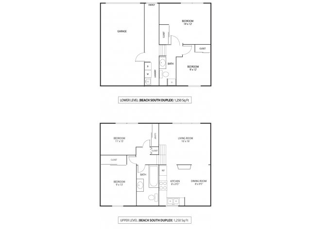 Floor plan for 4 beds, 1.8 baths, 1440 sqft